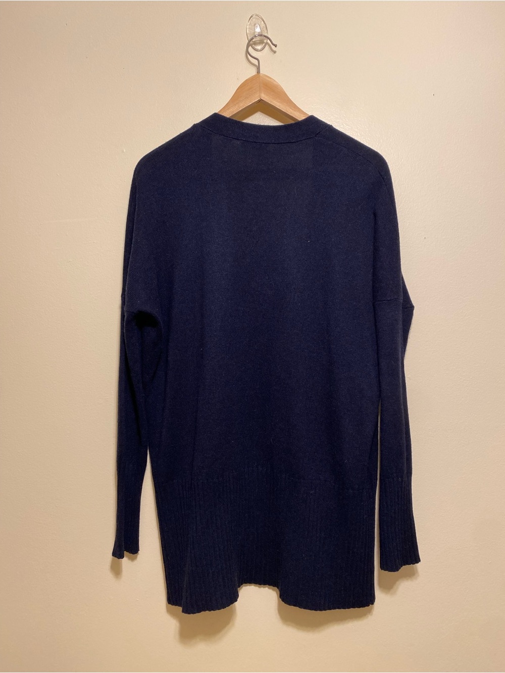ACROBAT SILK CASHMERE Dark Navy Open-Front Cardigan Sweater. Size XS - Picture 2 of 8